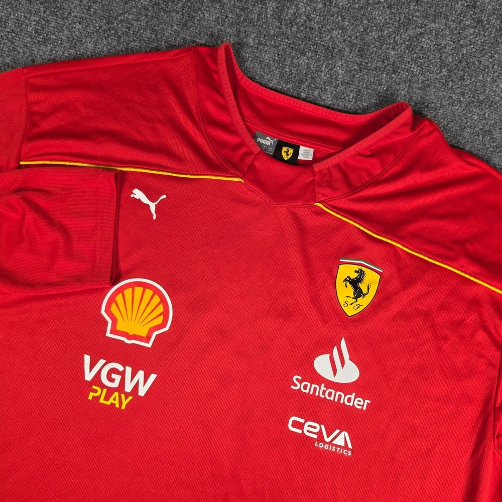 Puma Ferrari F1 Team Jersey Mens XL Red Long Sleeve Charles Leclerc 16 763607-01